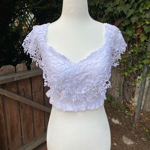 *NWT* Temptation Positano White Lace Crop Top
